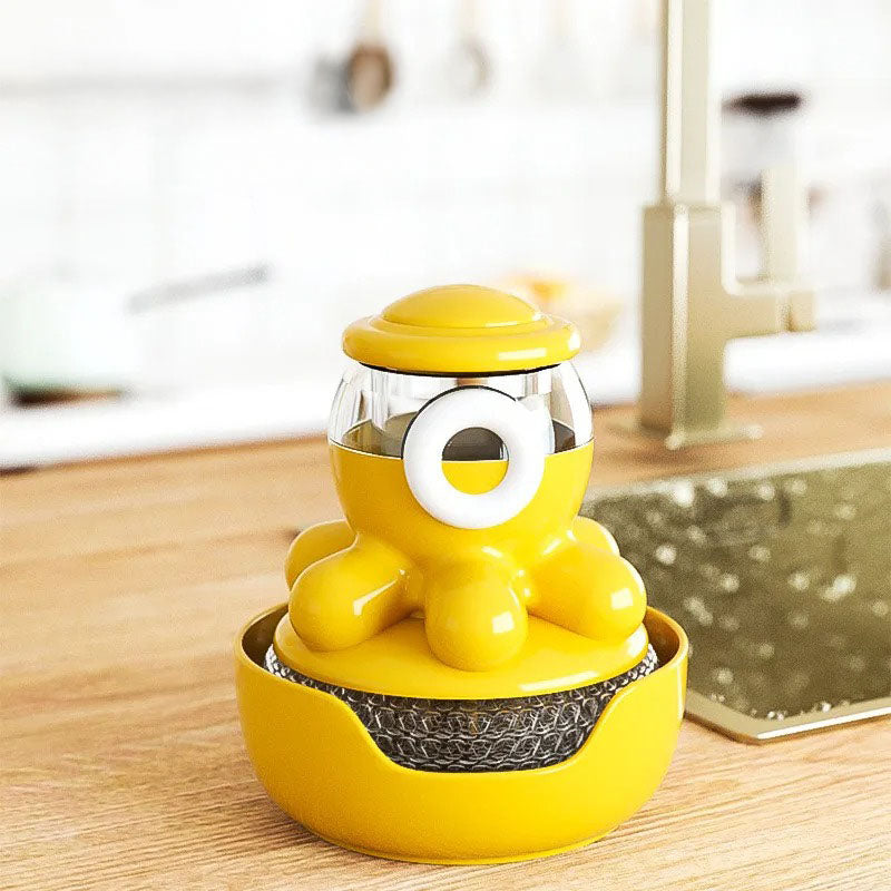 2-in-1 Octopus Dispensing Steel Brush