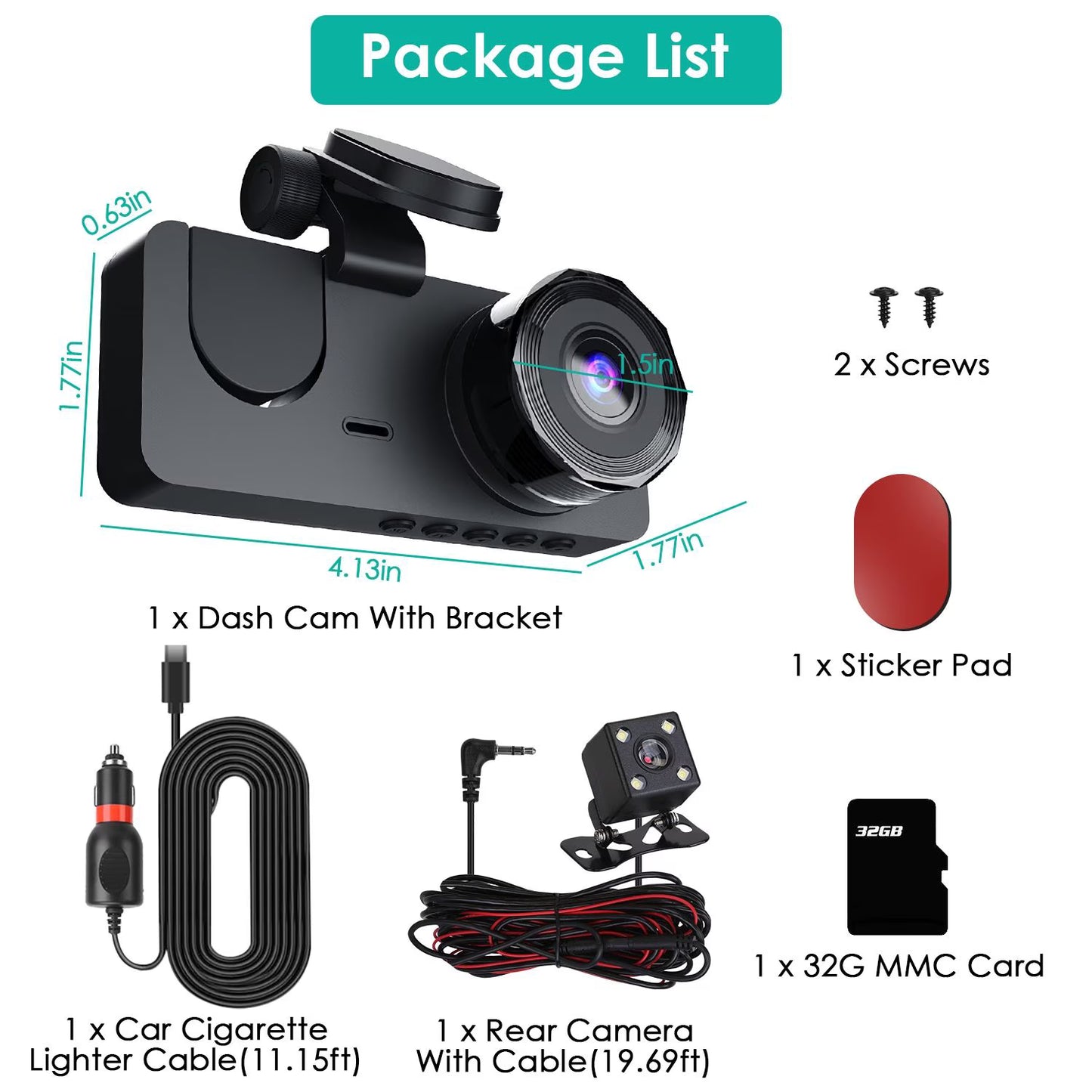 3 Channel Dash Cam