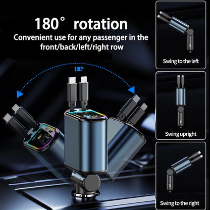 Retractable 4 in 1 Car Charger