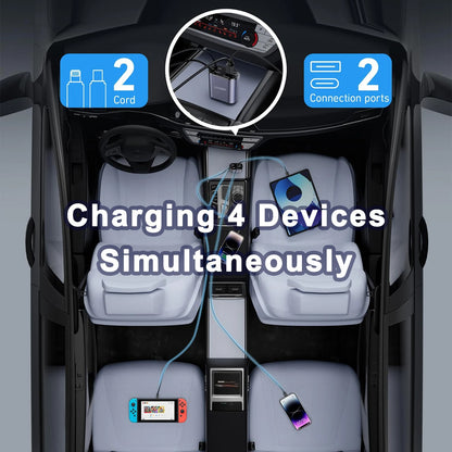Retractable 4 in 1 Car Charger