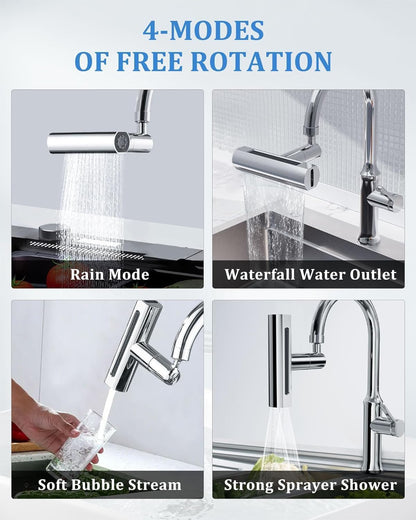 4 in 1 Waterfall Kitchen 720° Faucet