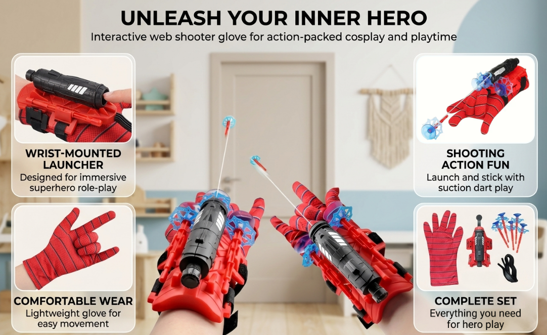 Spider Web Shooter Gloves
