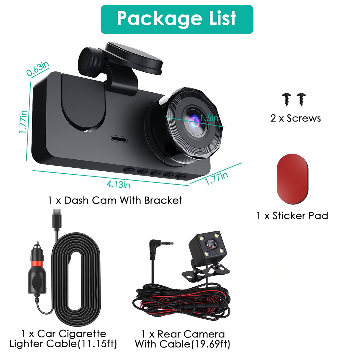 3 Channel Dash Cam