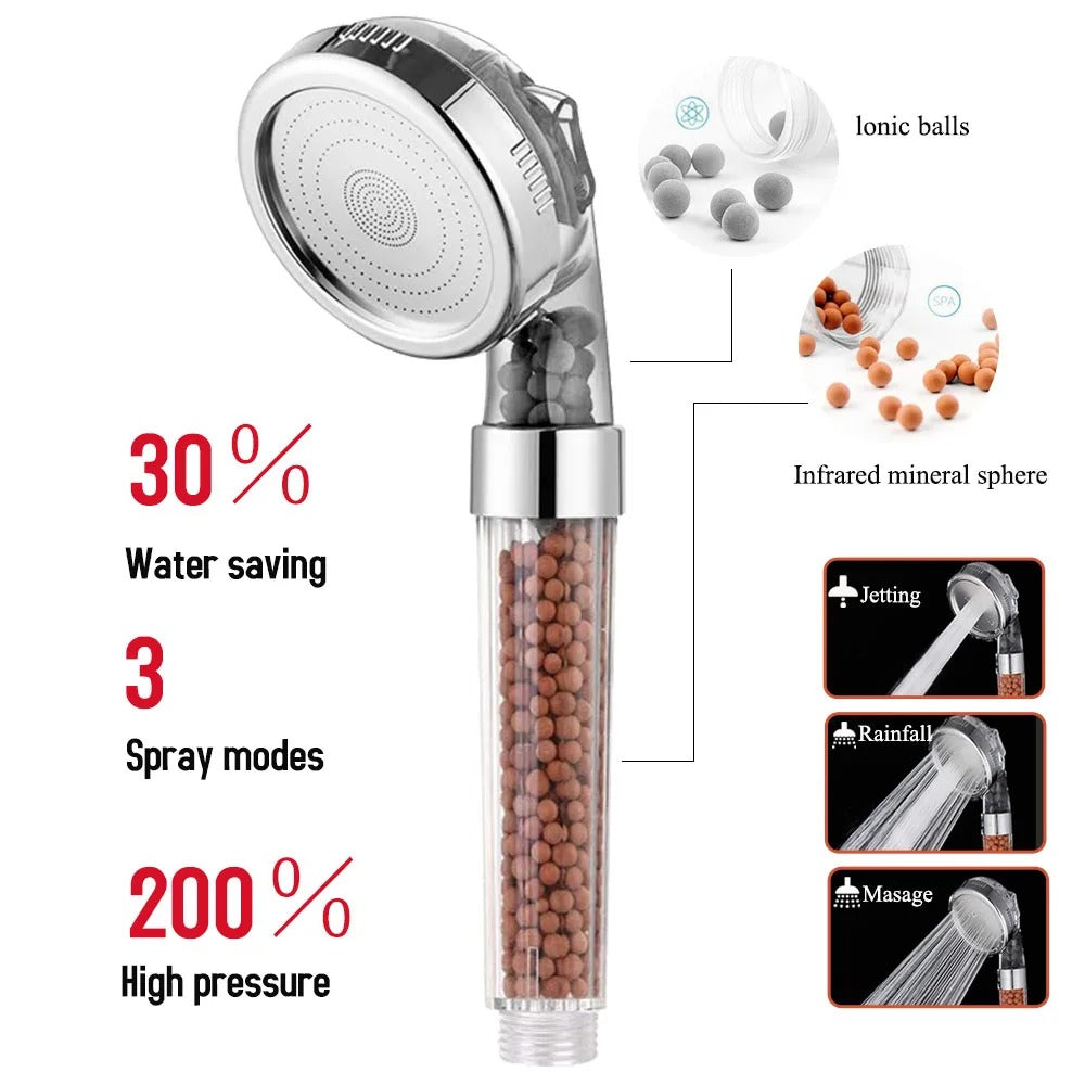 Mineral Stones Filtered Shower Head