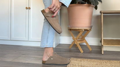 Suede Leather Clogs